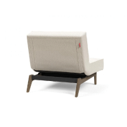 Fauteuil convertible Innovation Living Splitback Eik - Lit 90x115 cm - Pieds chêne noyer - Tissu bouclé Off White_3