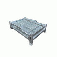 Rack de stockage - Panier grillagé pliable en acier galvanisé - 122 cm x 90 cm - Charge max 1200 kg_3