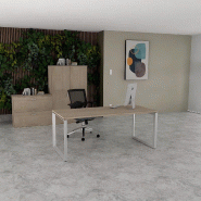 Bureau droit individuel Star - Mobel Linea - 160, Alu, Acacia clair, Non_0