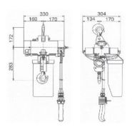 Palan pneumatique à chaîne REMA Holland B.V. - hauteur de levée 3 m - frein automatique et limiteur de charge intégré_3