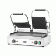 Grill de contact modèle double sup rainuré inf lisse 475x230mm HENDI_3