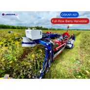 Machine de récolte à plein rang avec capacité pour caisses de 10 à 500 kg