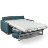 Canapé convertible OGGETTO - Matelas 16 cm - Système express - Sommier à lattes 160 cm - Velours bleu paon - Renatonisi_3
