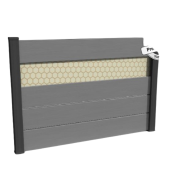 Clôture composite ajourée originale avec bandeau imprimé Aveiro - Résistante aux UV, entretien minimal, sur-mesure_3