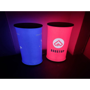 Comptoir lumineux pliable oval en tissu avec éclairage LED - Format 60x40xH100 cm_3