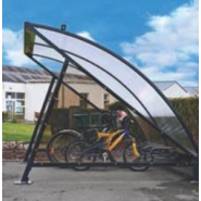 Abri-vélos Demi-Lune - robuste et élégant pour le rangement des deux-roues, avec bardages latéraux et range-vélos intégré_3