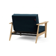Innovation Living - Fauteuil design Splitback Frej Argus Navy Blue convertible en lit 90x115 cm avec accoudoirs en chêne clair_3