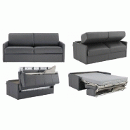 Canapé lit SUN convertible express - 140cm - sommier à lattes - matelas 16cm en mousse polyuréthane - gris graphite_3