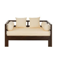 Sofa convertible lit Gadra - bois de manguier, matelas et coussins inclus_3