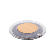 Chargeur rapide sans fil 15W - boîtier transparent en plastique et bambou avec composants visibles_3