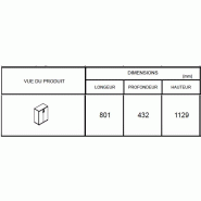 Armoire moyenne avec portes battantes - MDD - Chêne Canadien, Blanc pastel_3