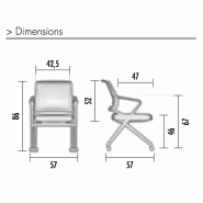 Chaise visiteurs avec assise pliante Plys - Mobel Linea - Noir, 4 sièges_3