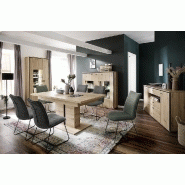 Lot de 2 chaises design HALSOU - tissu cappuccino - pieds métal laqué noir - rétro et confortable_3