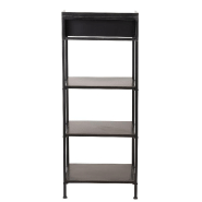 Étagère AKIBE - 1 tiroir, 3 tablettes en métal noir - Design classique et pratique_3