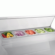 Comptoir de préparation réfrigéré pizzas salades 254L Polar Série G 5 GN 1/6 G604 Polar_3