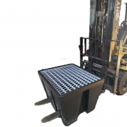 Bac de rétention pour cuve IBC ECO - 1100L en PEHD avec caillebotis acier galvanisé_3