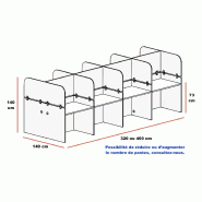 Bureaux call center version droite avec séparation mixte - Mobel Linea. - Blanc, 80_3