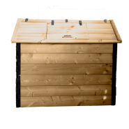 Composteur collectif à trappe - 50 kg - 500 L, 700 L, 1000 L, 1500 L - Résineux raboté, Douglas raboté_3