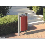Corbeille publique avec option cendrier - 50 litres - Compatible bancs Silaos - Acier, bois PEFC ou plastique recyclé_3
