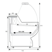 Vitrine réfrigérée de présentation avec service-arrière + réserves réfrigérées_3
