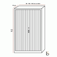 Armoire haute à portes rideaux tons bois- GAPSA - 80, Gris aluminium, Poirier 030_3