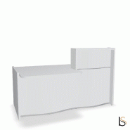 Banque d'accueil compacte WAVE avec plateau bas - MDD - 200, Blanc brillant, Gauche_0