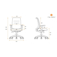 Fauteuil de bureau XT34 - Tapissé avec soutien lombaire ajustable et dossier haut - Référence 6382 FR125_3