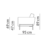 Canapé fixe Hudson OLTA 2 - Blanc cassé beige avec piètement en acier - Medium - Structure en bois de pin et mousse à mémoire de forme_3
