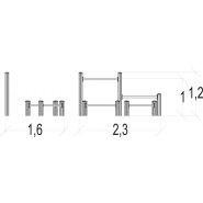 Barres d'appui senior - parcours de santé métal - Proludic - 2,30 m de largeur - JPS18-S-M_3
