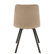Chaise de salle à manger MILENA beige - métal noir et velours doux_3