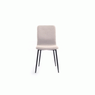 Lot de 2 chaises Sylvio - tissu beige, structure bois et métal, design chic et confortable_3