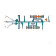 Remorque forestière avec timon articulé pour un pivotement fiable