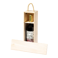 Emballage bouteille de vin - Coffret cadeau en bois avec anse cordon - Couleur naturelle_3
