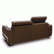 Canapé convertible express Réaumur 140cm - Matelas 16cm - Pieds luge - Polyuréthane marron - Fabrication italienne_3