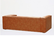 Canapé Hazou marron clair 3 places - design chic et contemporain avec manchettes généreuses_3