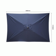 Parasol rectangulaire Bolero Seville 2x3m bleu marine_3