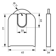 Cadenas SRP 60 mm à combinaison modifiable - Corps en acier - Haute résistance anti-crochetage et anti-coupe_3