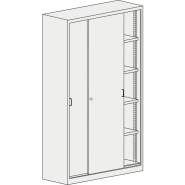 Armoire à portes coulissantes avec tablettes - Version basse ou haute - 17 coloris au choix_3