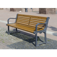 Banc public Gripsholm réf 8037041 - Hags - brun/noir, 1900 mm de long_3