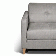 Canapé convertible scandinave 140cm - Matelas 16cm - Système express - Sommier à lattes Renatonisi - Tweed gris silver_3