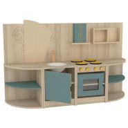 Demi Îlot Cuisine Double Arrondi - Réf. JI.IC2 - Avec cuisinière, évier et rangements d'angle_2