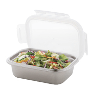 Lunch box en acier inoxydable - 650 ml avec couvercle hermétique en plastique PP - Couleur argenté_3
