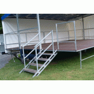 Scène mobile en aluminium - Modèle Solenzara - 45 m² - 1 pente - Conception légère et résistante_3