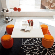 Table basse relevable et extensible MAGIC-J - Laquée blanche - Piétement chromé - Réglable en 7 hauteurs - Plateau 75x150cm_3