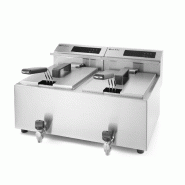 Friteuse Profi Line avec robinet de vidange numérique 2x8L 230V HENDI_3