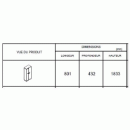 Armoire haute avec vestiaire et rangement - MDD - Blanc pastel, Gris aluminium_3