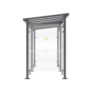 Abri fumeurs MILAN - Structure en acier, bardage en verre sécurisé - 2500 ou 5000 mm_3