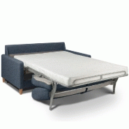 Canapé convertible OGGETTO - Matelas 16 cm - Système express - Sommier à lattes 140x197 cm - Tweed bleu - RENATONISI_3