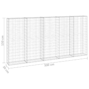 Vidaxl mur en gabion avec couvercles acier galvanisé 300x30x150 cm 147822_3