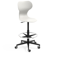 Chaise d'école Mia Stool - tabouret de lycée avec siège en plastique, piston à gaz et base à roulettes_3